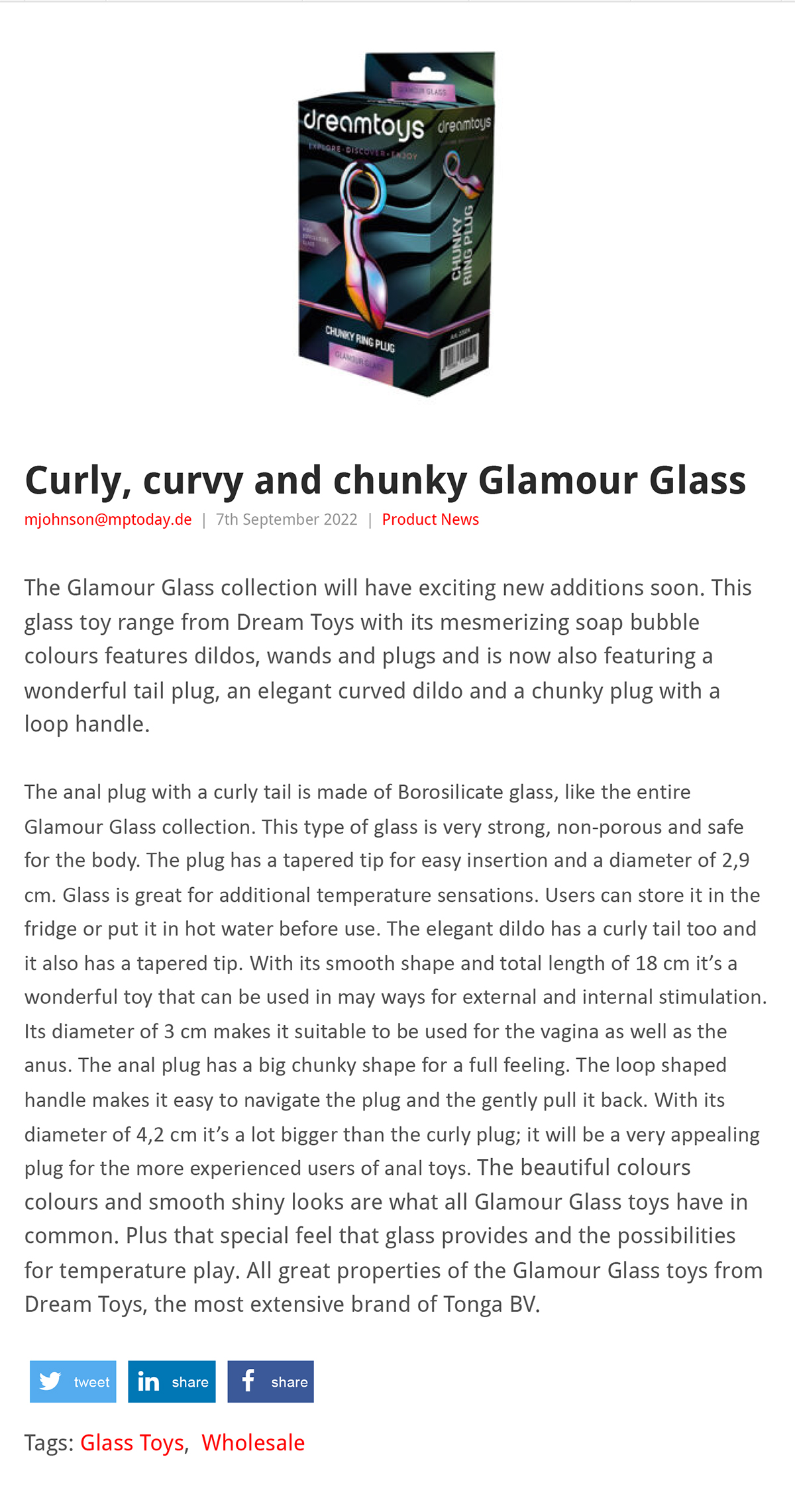 2022-09 EAN Online - Dream Toys Glamour Glass